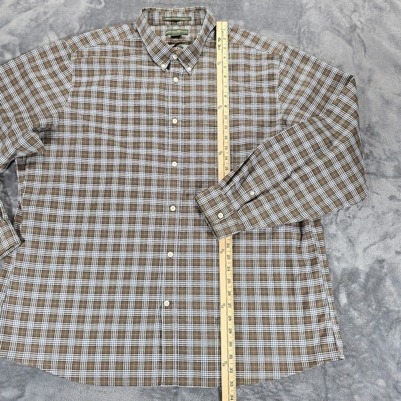 Eddie Bauer Button Shirt Mens 2XL Brown Plaid Relaxed Wrinkle Resistant Casual - Picture 9 of 9
